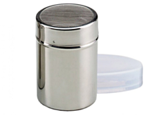 Stainless steel sugar shaker with net