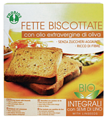 Vollkornzwieback mit nativem Olivenöl extra und Leinsamen, 270 g, Bio