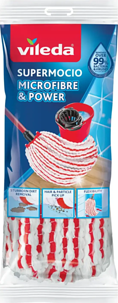 Refil de Mop Vileda em Microfibra & Power - Perfeito para Limpeza Profunda